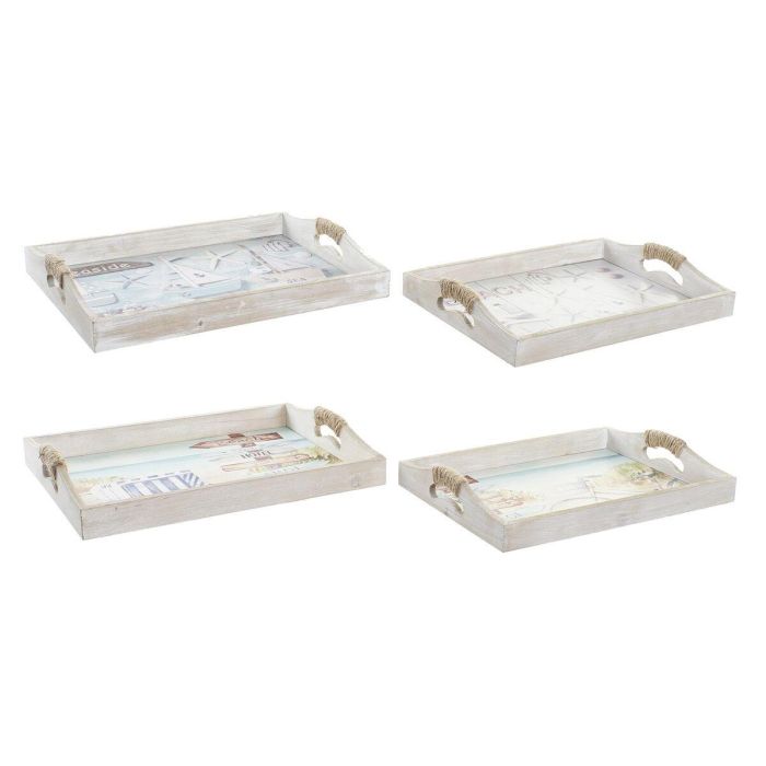 Bandeja Mediterraneo DKD Home Decor Multicolor 30 x 6 x 40 cm Set de 2 (2 Unidades) 1