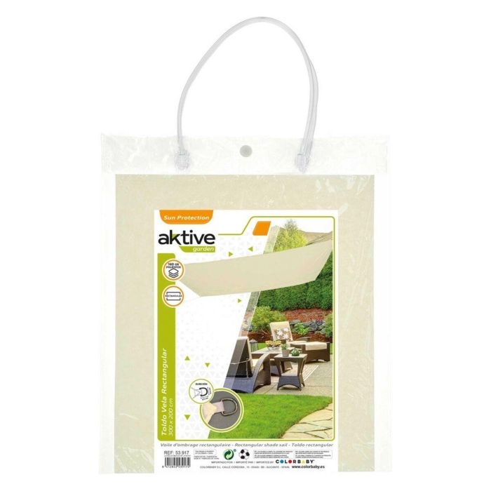 Vela de sombra Aktive Crema 200 x 0,5 x 300 cm Rectangular (6 Unidades) 1