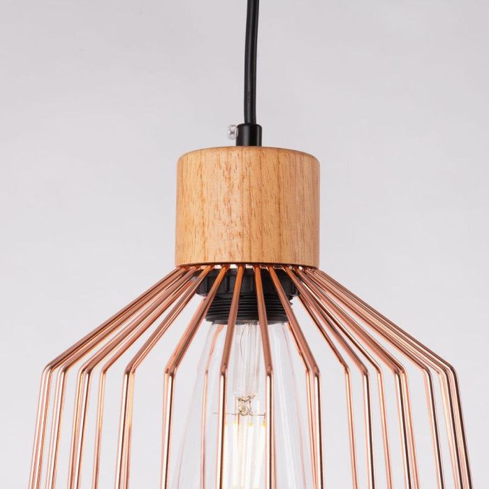 Lámpara Colgante Turkistan SKD-P80048 de Metal y Madera, Estilo Nórdico, Diseño Único para Bombilla LED E27, Cable Ajustable 2 Lámpara Colgante Turkistan SKD-P80048 de Metal y Madera, Estilo Nórdico, Diseño Único para Bombilla LED E27, Cable Ajustable 2