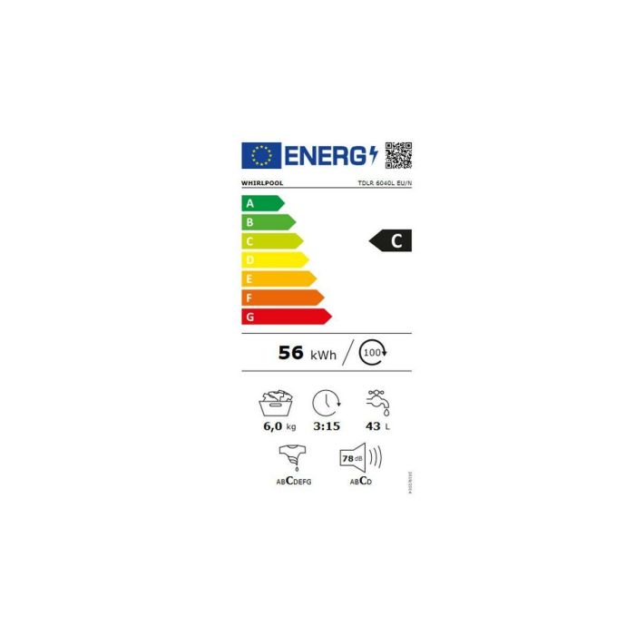 Lavadora Whirlpool Corporation DLR 6040L 1000 rpm 6 Kg 1