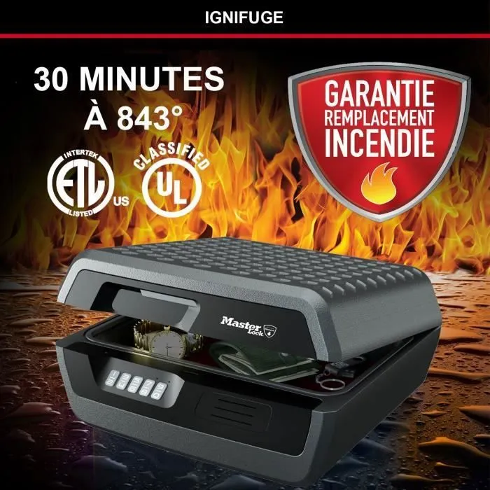Master Lock Estuche de Seguridad Ignífugo e Impermeable Electrónico 10L 2