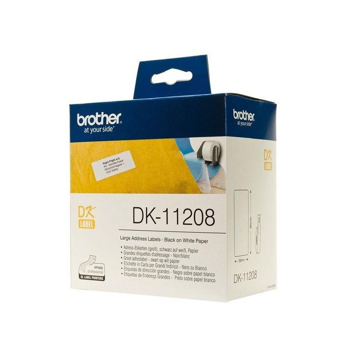 Etiquetas Brother Precortada Papel Blanco 38X90 Mm Rollo 400 Uds.Direccion Gde.(Dk11208)