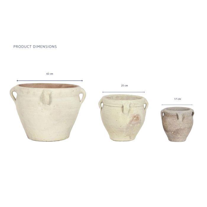 Anfora Mediterraneo DKD Home Decor Crudo 45 x 38 x 45 cm Set de 3 6 Anfora Mediterraneo DKD Home Decor Crudo 45 x 38 x 45 cm Set de 3 6