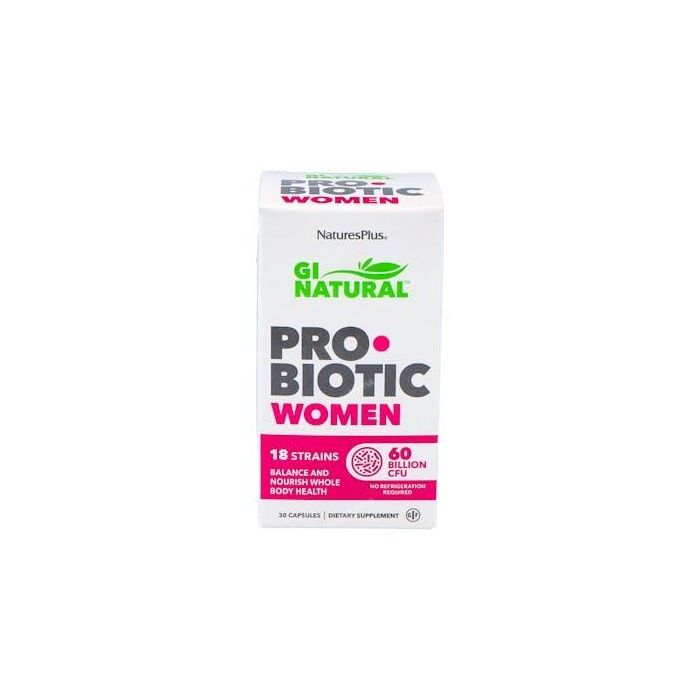 NATURES PLUS GI Natural Probiotic Women 30 Cáp. con Arándano Rojo para Equilibrio Femenino