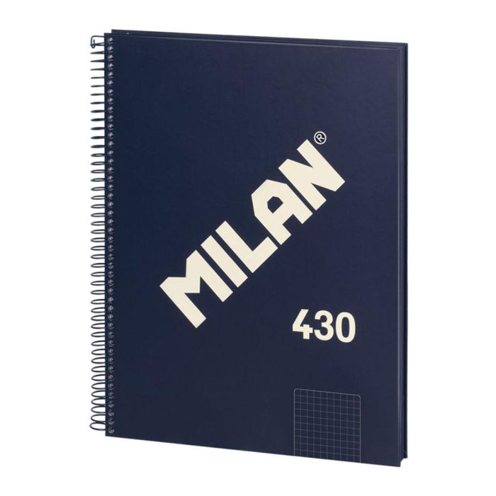 Milán Cuaderno A4 con espiral cuadriculado 5x5 mm azul marino, tapa dura, 80 hojas, Colección 430 since 1918 0 Milán Cuaderno A4 con espiral cuadriculado 5x5 mm azul marino, tapa dura, 80 hojas, Colección 430 since 1918 0