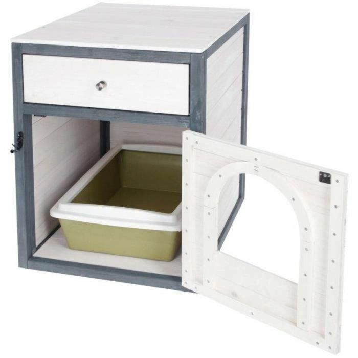 Kerbl KER4018653963708 Caja de arena para gatos IDA, 58 x 45 x 60 cm, Blanco/azul 1 Kerbl KER4018653963708 Caja de arena para gatos IDA, 58 x 45 x 60 cm, Blanco/azul 1