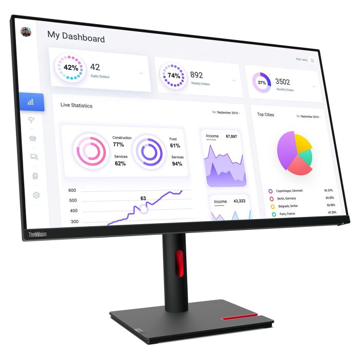 Lenovo ThinkVision T32p-30 Monitor 31.5" 4K UHD IPS 6ms 16:9 Negro con USB-C (90W), HDMI 2.0, DP 1.4 6