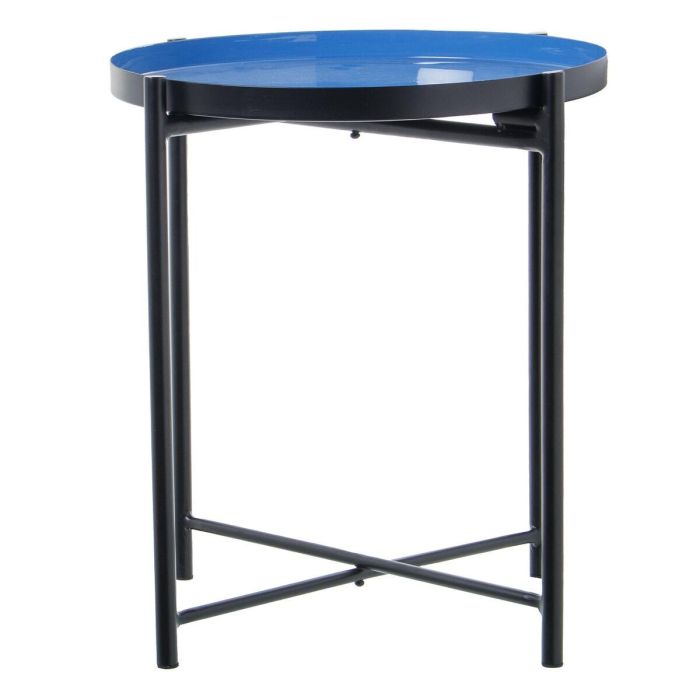 Mesa auxiliar Alexandra House Living Azul Negro 50 x 52 x 50 cm 6