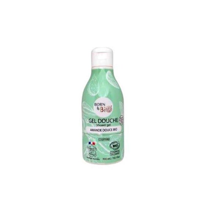 BORN TO BIO Gel de Baño Almendra Dulce Bio 300ml para Limpieza y Nutrición de Piel Sensible con Vitaminas A y E