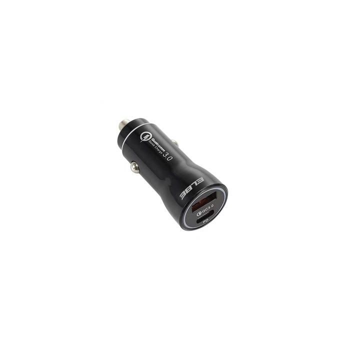 Elbe CARG-2515-QC Cargador Dual USB+Type C Coche PD+QC3.0 20W Negro Elbe CARG-2515-QC Cargador Dual USB+Type C Coche PD+QC3.0 20W Negro