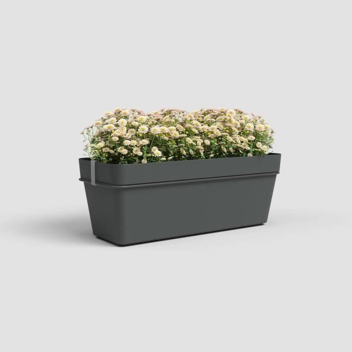 ARTEVASI - Kit balcón macetero capri re 50cm v2 antracita 50,2 x 28,5 x h20 cm - 1,45l 2 ARTEVASI - Kit balcón macetero capri re 50cm v2 antracita 50,2 x 28,5 x h20 cm - 1,45l 2