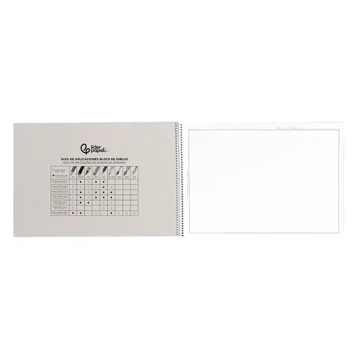 Liderpapel Bloc Dibujo Lineal Espiral 460x325 mm 20 Hojas 180 gr/m2 con Recuadro Perforado 2