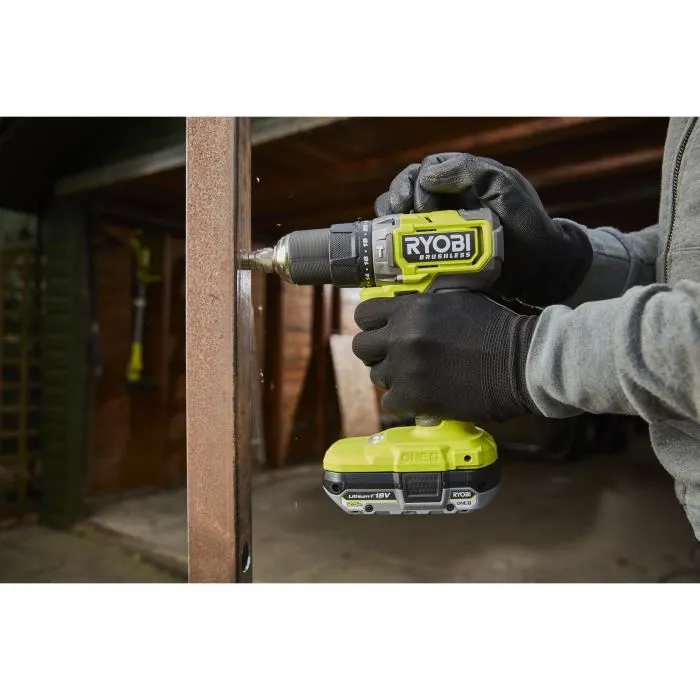 Ryobi RYO4058546562717 Taladro de Impacto Brushless 18V 54 Nm 450-1.700 rpm 27.200 cp/min con 2 Baterías y Cargador 3