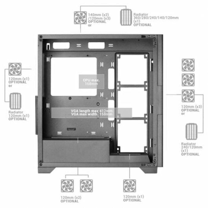 Caja Semitorre ATX Mars Gaming MCXPW Blanco 3