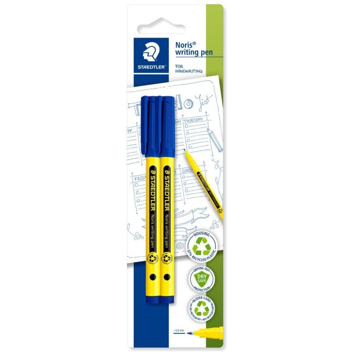 STAEDTLER Fineliner Noris writing pen 0.6mm 2Stk. blau retail 0 STAEDTLER Fineliner Noris writing pen 0.6mm 2Stk. blau retail 0