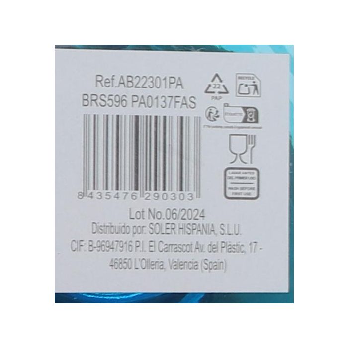 LAV Copas Combinados 685 ml con Pie Azul, 9 cm Diámetro x 20.5 cm Alto (24 Unidades) 4