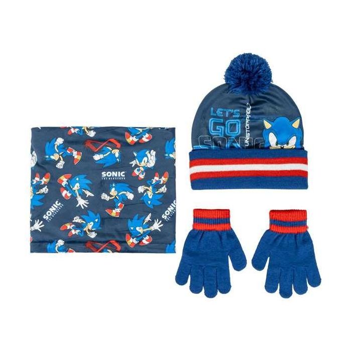 Conjunto 3 piezas snood sonic (gorro, braga cuello y guantes) 2/8 años.