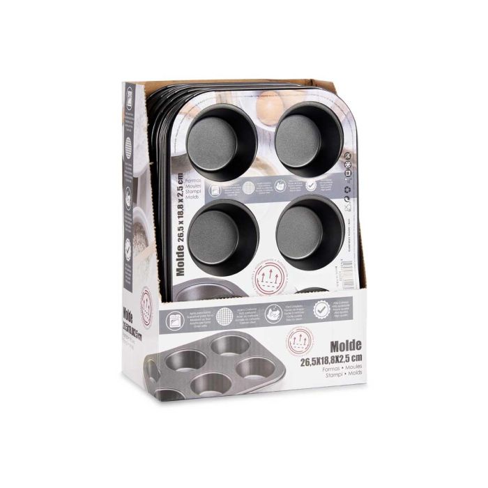 Molde Cocina De Metal Para 6 Unidades Kinvara 18x3x26cm (24 Unidades) 2 Molde Cocina De Metal Para 6 Unidades Kinvara 18x3x26cm (24 Unidades) 2