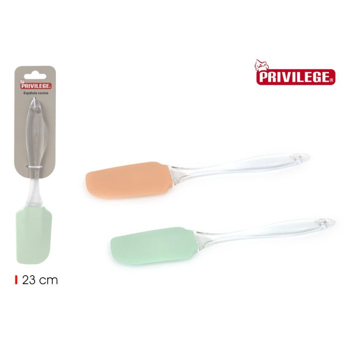Wooow Espátula de Silicona con Mango Transparente Privilege 23 cm (36 Unidades)