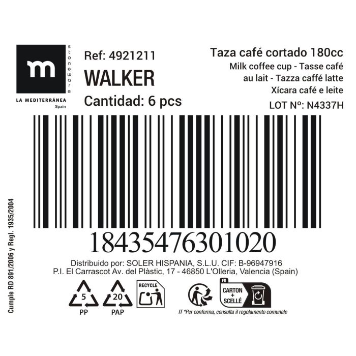 Taza Café Cortado Walker 180 cc - Inde (36 Unidades) 4