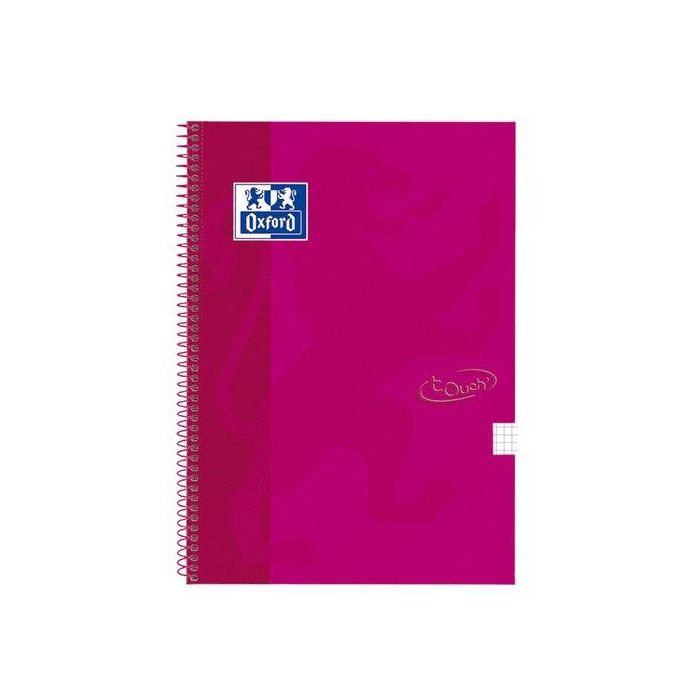 Bloc Oxford School Touch Tapa Extra Fº 80H Cuadric.4X4 90G Rosa Frambuesa 5 unidades