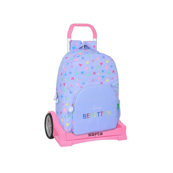 Mochila Safta Mod. 876 Con Carro Evolution Benetton Lila 460x300x140 mm Mochila Safta Mod. 876 Con Carro Evolution Benetton Lila 460x300x140 mm