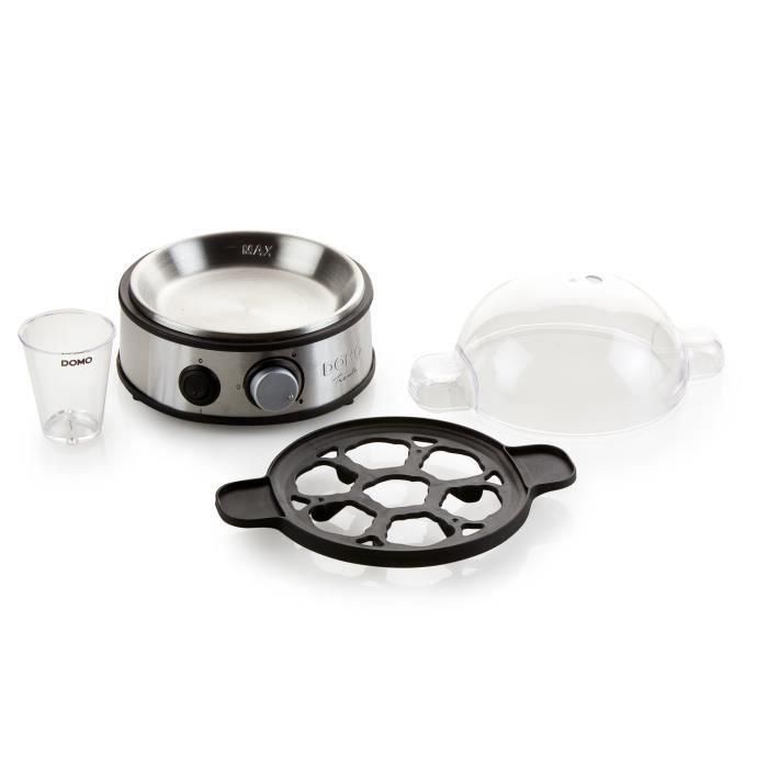 Domo DO9142EK Huevera eléctrica con temporizador para 1-7 huevos, cocción ajustable (pasados, semiduros, duros), 400W, Acero inoxidable 2 Domo DO9142EK Huevera eléctrica con temporizador para 1-7 huevos, cocción ajustable (pasados, semiduros, duros), 400W, Acero inoxidable 2