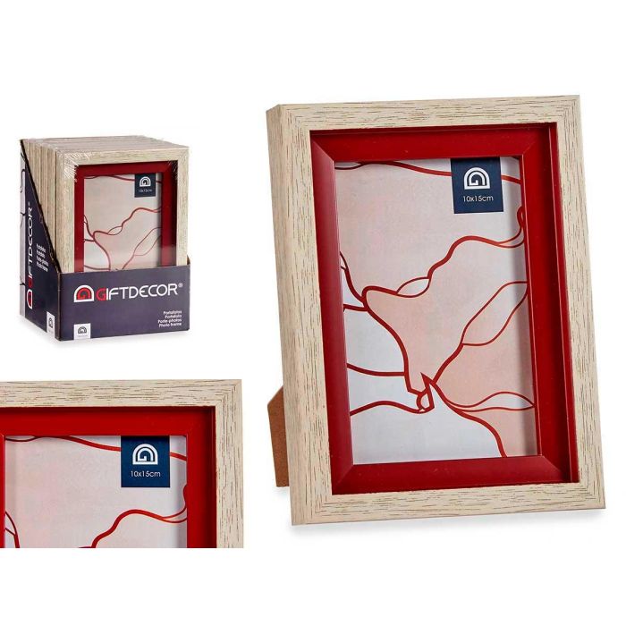 Portafotos Natural Borde Rojo 10X15Cm Giftdecor (24 Unidades) Portafotos Natural Borde Rojo 10X15Cm Giftdecor (24 Unidades)