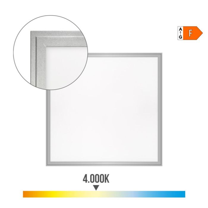 Edm Panel LED 40W 4000K 4300lm Luz Día Empotrar 59.5x59.5x3.5cm 1