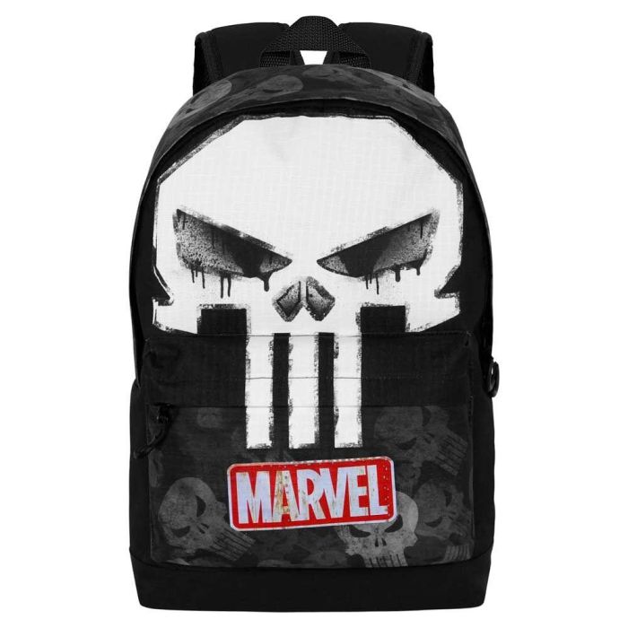Marvel Punisher Mochila HS FAN 2.2 Skull Negro - Resistente al agua, Ripstop, 24L