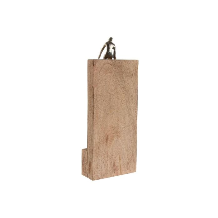DKD Home Decor Figura Decorativa Escultura de Personas Estilo Urban Mango Aluminio Marrón Plateado 10x39x15 cm 1