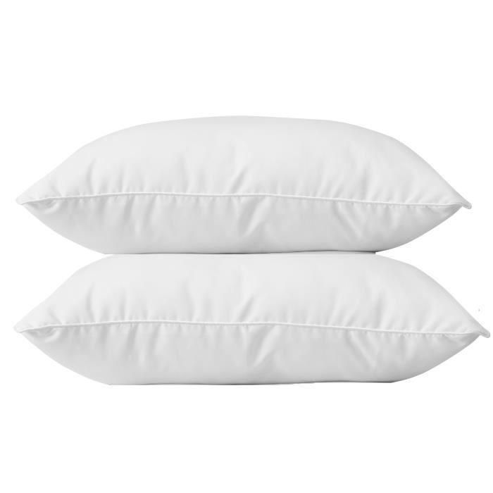 BLANREVE Juego de 2 almohadas de algodón - 60 x 60 cm - Blanco 1 BLANREVE Juego de 2 almohadas de algodón - 60 x 60 cm - Blanco 1