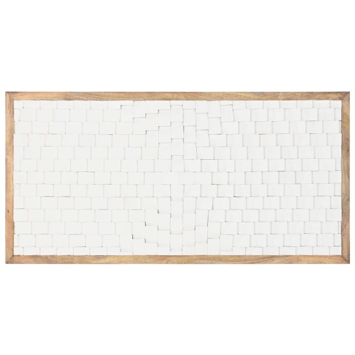 DKD Home Decor Cabecero de Cama Moderno de Madera de Mango Blanco y Natural 160x80 cm DKD Home Decor Cabecero de Cama Moderno de Madera de Mango Blanco y Natural 160x80 cm