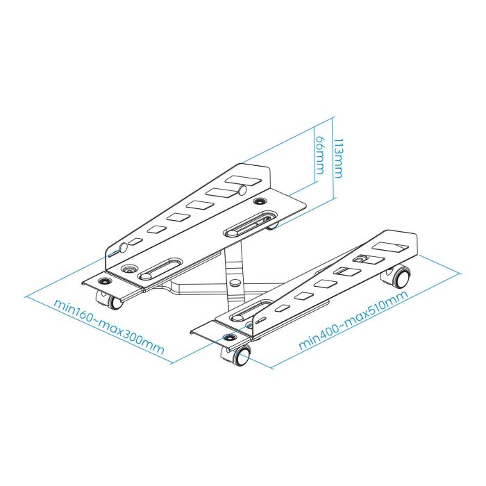 TOOQ SOPORTE METALICO PARA CPU DE SUELO CON RUEDAS BAJO 7