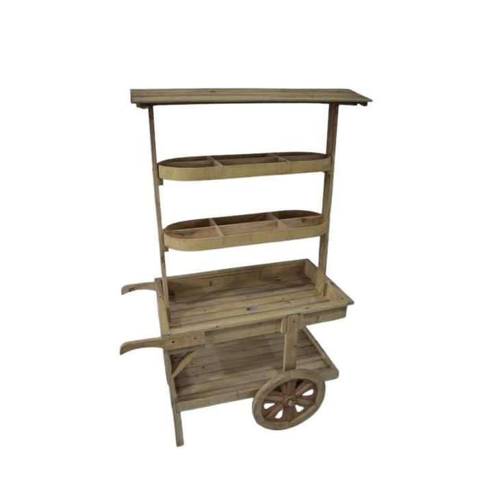 DKD Home Decor Expositor Shabby Natural de Abeto y MDF 53 x 167 x 108 cm Desmontable
