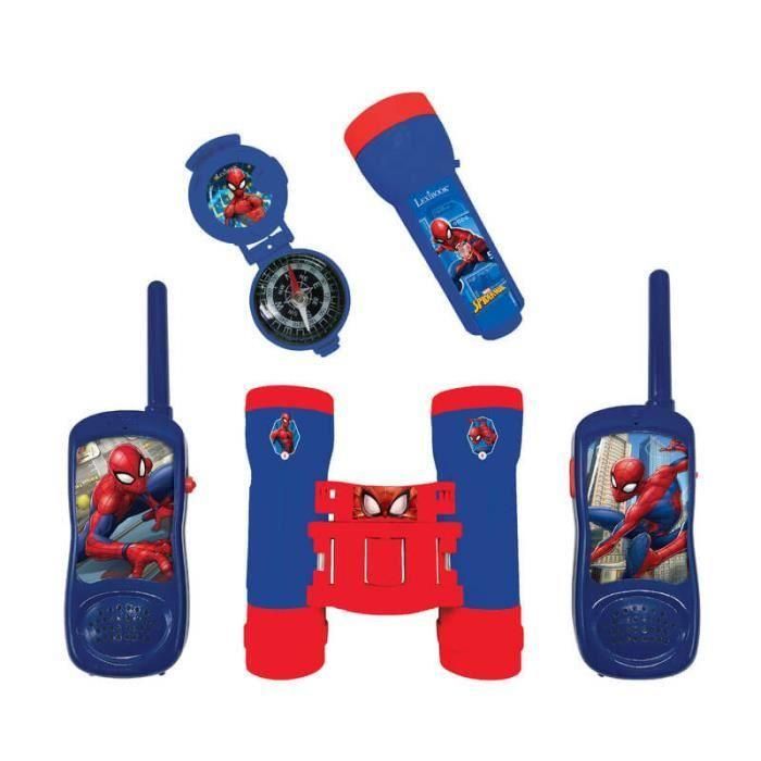 SPIDER-MAN - Kit de aventurero - Walkie-Talkie de 120 m de alcance, binoculares, linterna y brújula SPIDER-MAN - Kit de aventurero - Walkie-Talkie de 120 m de alcance, binoculares, linterna y brújula