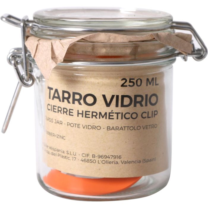Tarro Hermético de Vidrio con Cierre Clip 250 ml - La Mediterranea (24 Unidades) 1 Tarro Hermético de Vidrio con Cierre Clip 250 ml - La Mediterranea (24 Unidades) 1