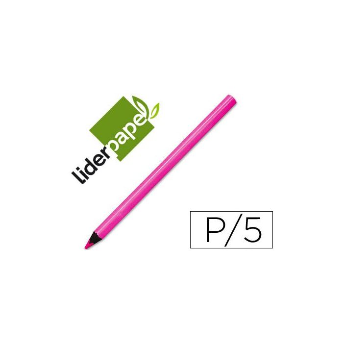 Lapices Fluorescente Liderpapel Jumbo Neon Rosa 5 unidades