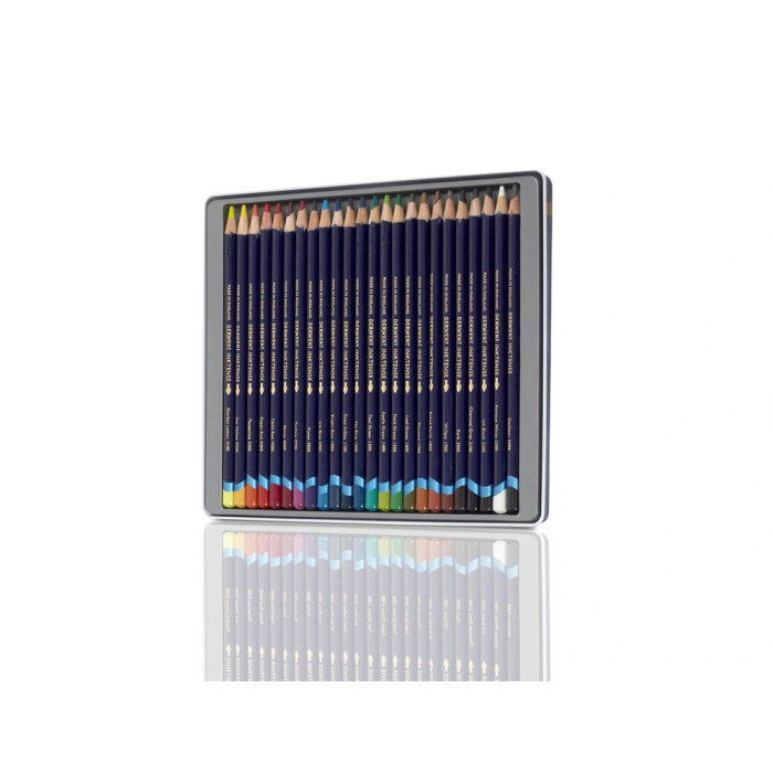 Derwent Lápices Inktense Caja Metálica 24 Unidades Colores Surtidos, Lápices de Acuarela, Alta Pigmentación, Permanentes 3