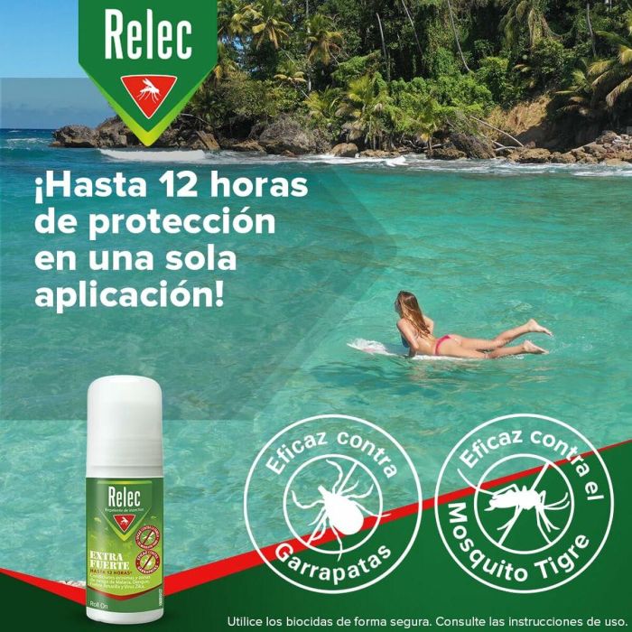 Relec Extra Fuerte Roll-On Antimosquitos 50 ml con DEET 50%, protección 12 horas, lavanda y geraniol 4