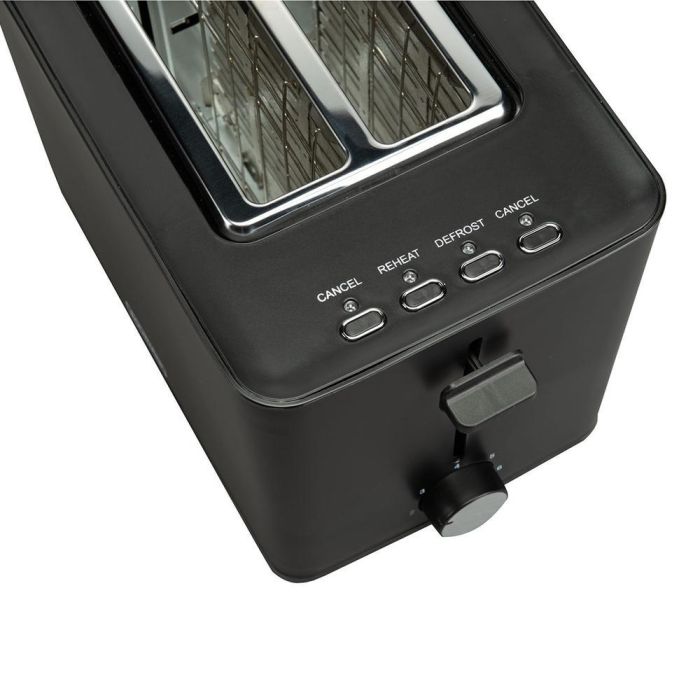 Bourgini Tostadora Sandwich 2 Rebanadas y Tostadora, 850W, Ranura Extra Ancha 3.6 cm, Función Descongelación, Accesorios Incluidos, Negro Mate