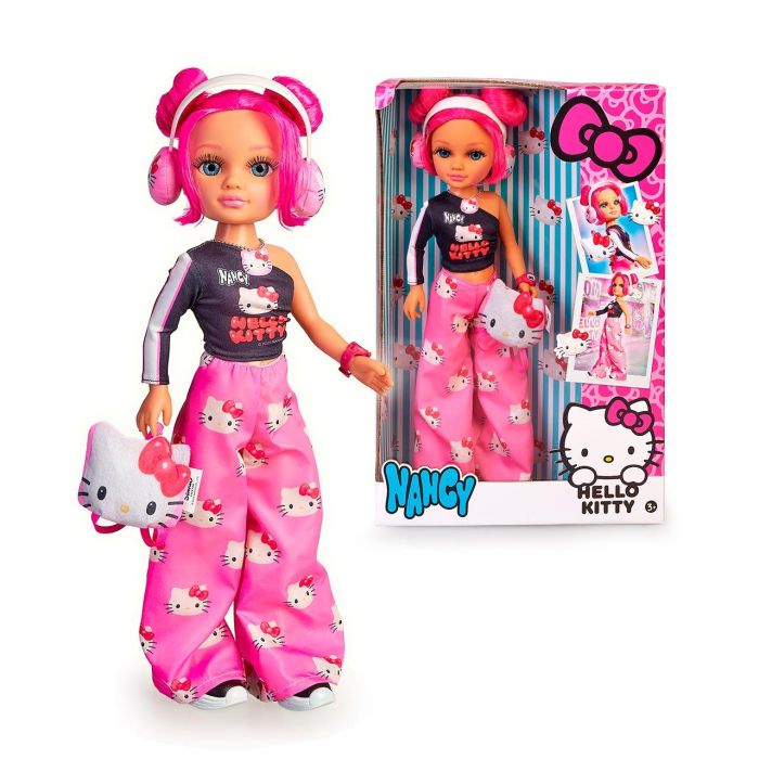 Famosa Naca9000 Muñeca Nancy Fashion Hello Kitty con Pelo Rosa, Outfit  Urbano y Accesorios Modernos