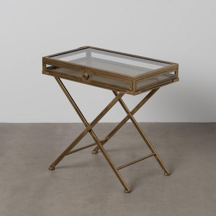 Mesa Oro Metal-Cristal 61 X 36 X 59 cm