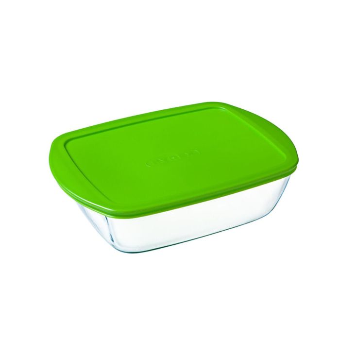 Fiambrera Rectangular con Tapa Pyrex Cook & Store Verde 1,1 L 23 x 15 x 7 cm Silicona Vidrio (6 Unidades) 1