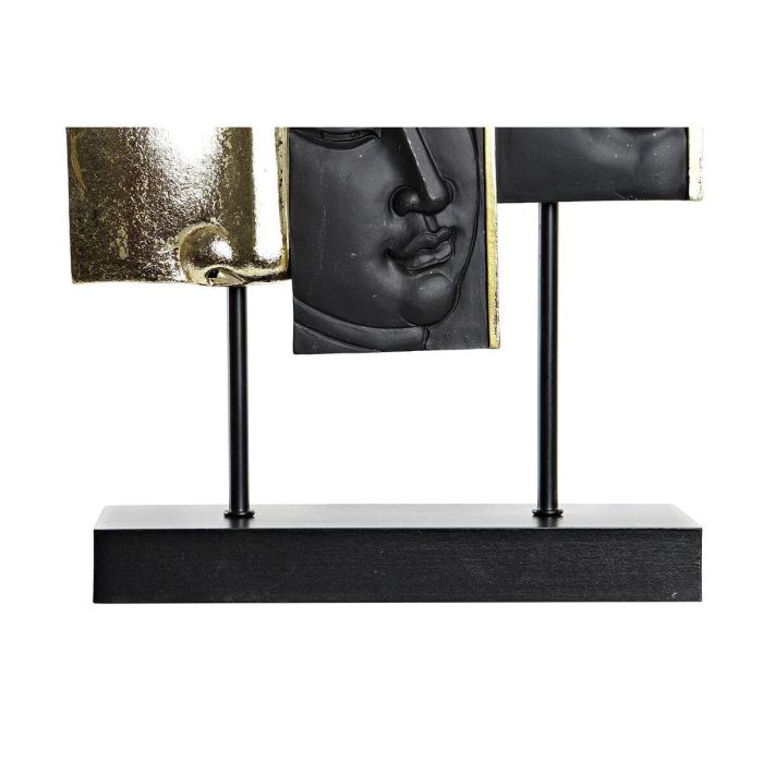 Figura Oriental DKD Home Decor Negro Dorado 8 x 30.7 x 22.5 cm (2 Unidades) 2 Figura Oriental DKD Home Decor Negro Dorado 8 x 30.7 x 22.5 cm (2 Unidades) 2