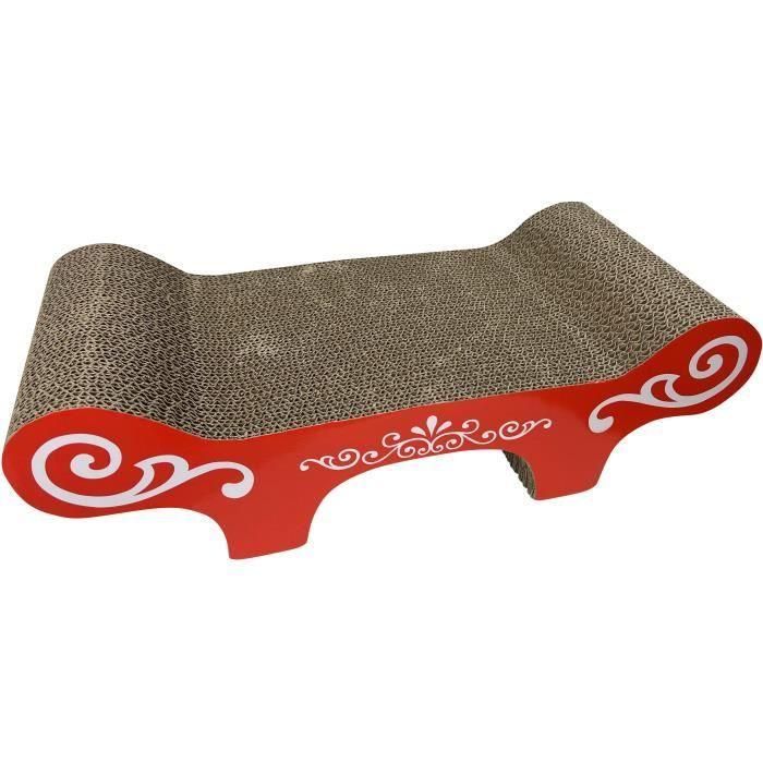 Poste rascador cartón ondulado 50x22x14 cm rojo 1 Poste rascador cartón ondulado 50x22x14 cm rojo 1
