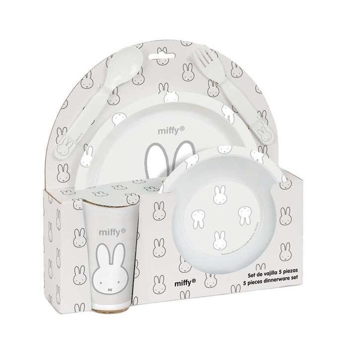 Set De Platos Cubiertos Y Vaso Safta Miffy Menta 260x260x90 mm 4