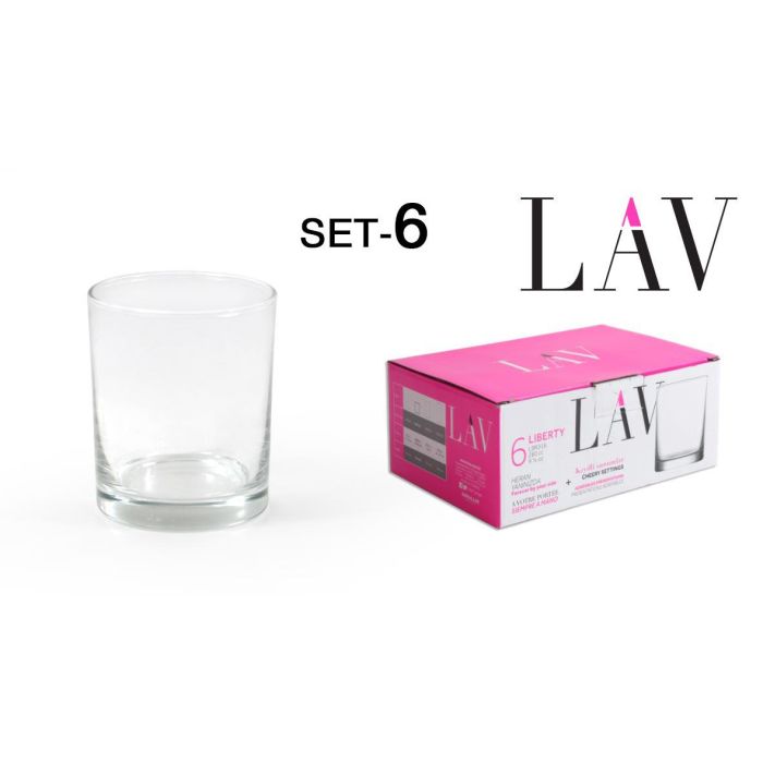 Set de 6 vasos para whisky LIBERTY 280 cc - Lav (8 Cajas) Set de 6 vasos para whisky LIBERTY 280 cc - Lav (8 Cajas)