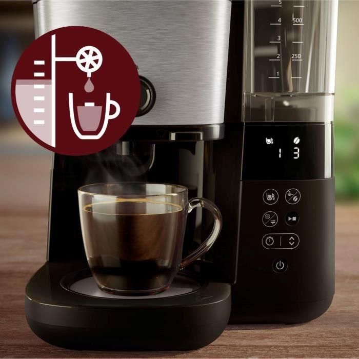 Cafetera de filtro con molinillo integrado - PHILIPS - HD7888/01 - Hasta 10 tazas - 1,25 L - Negra / Plata 4 Cafetera de filtro con molinillo integrado - PHILIPS - HD7888/01 - Hasta 10 tazas - 1,25 L - Negra / Plata 4