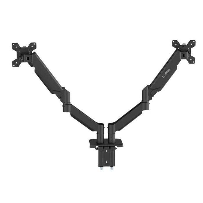 Coolbox Soporte para 2 Monitores Hasta 32 Pulgadas, Acero y Plástico, Negro Mate, Compatibilidad VESA 75x75 y 100x100, Sistema Neumático 1 Coolbox Soporte para 2 Monitores Hasta 32 Pulgadas, Acero y Plástico, Negro Mate, Compatibilidad VESA 75x75 y 100x100, Sistema Neumático 1